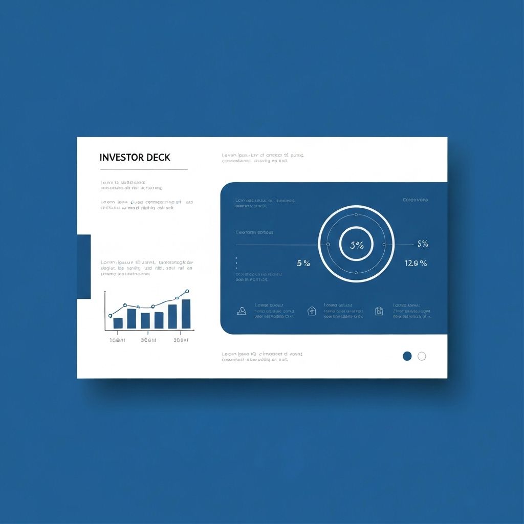 Preview of a clean investor pitch deck and product mockup